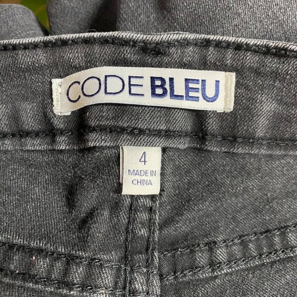 Code Bleu‎ Womens Embroidered Rose Skinny Jeans Size 4 Black Denim - Picture 6 of 7